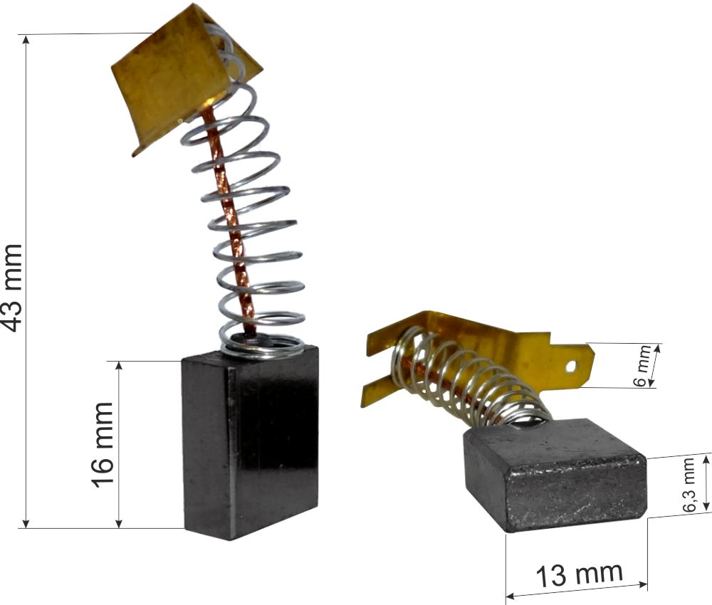 Perii colectoare 6,3x13x16mm -set- 61316 (image for) Perii colectoare 6,3x13x16mm -set- 61316