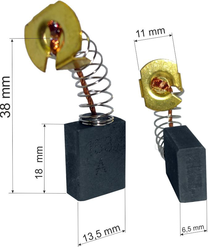 Perii colectoare 6,5x13,5x18mm, set, CB-153, 61318 (image for) Perii colectoare 6,5x13,5x18mm, set, CB-153, 61318