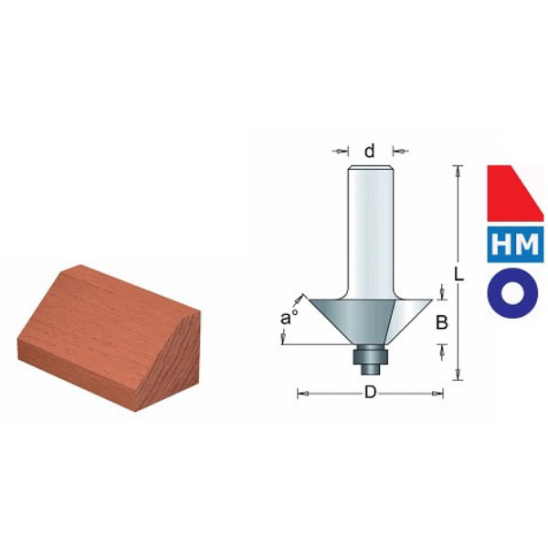 Freza pentru muchii 45 grd. rulment cu bile, 617-6 (image for) Freza pentru muchii 45 grd. rulment cu bile, 617-6