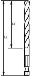 Burghiu metal 1/4" 8mm, 2608595516 (image for) Burghiu metal 1/4" 8mm, 2608595516