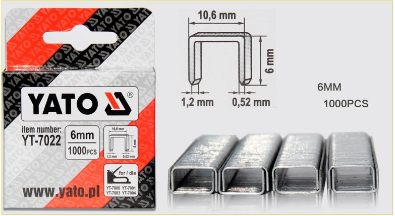 Capse YATO 6mm 1000 buc