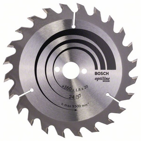 Panza circular Optiline Wood 160x1,8x20/16mm 24D, 2608641171 (image for) Panza circular Optiline Wood 160x1,8x20/16mm 24D, 2608641171