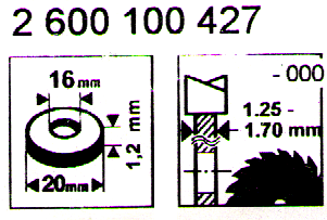 (image for) REDUCTIE 20/16mm PTR. DISC CIRCULAR - Faceți clic pe imagine pentru a închide